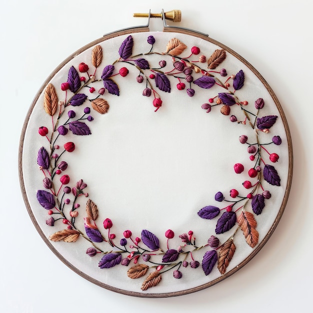 Hoop with floral embroidery